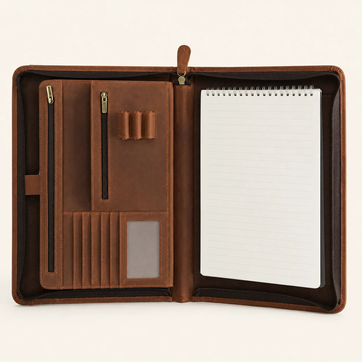 Leather Folio Folder - Crazy Horse and Oiled Wax Leather (Wholesale/OEM Manufacturer) - image 04