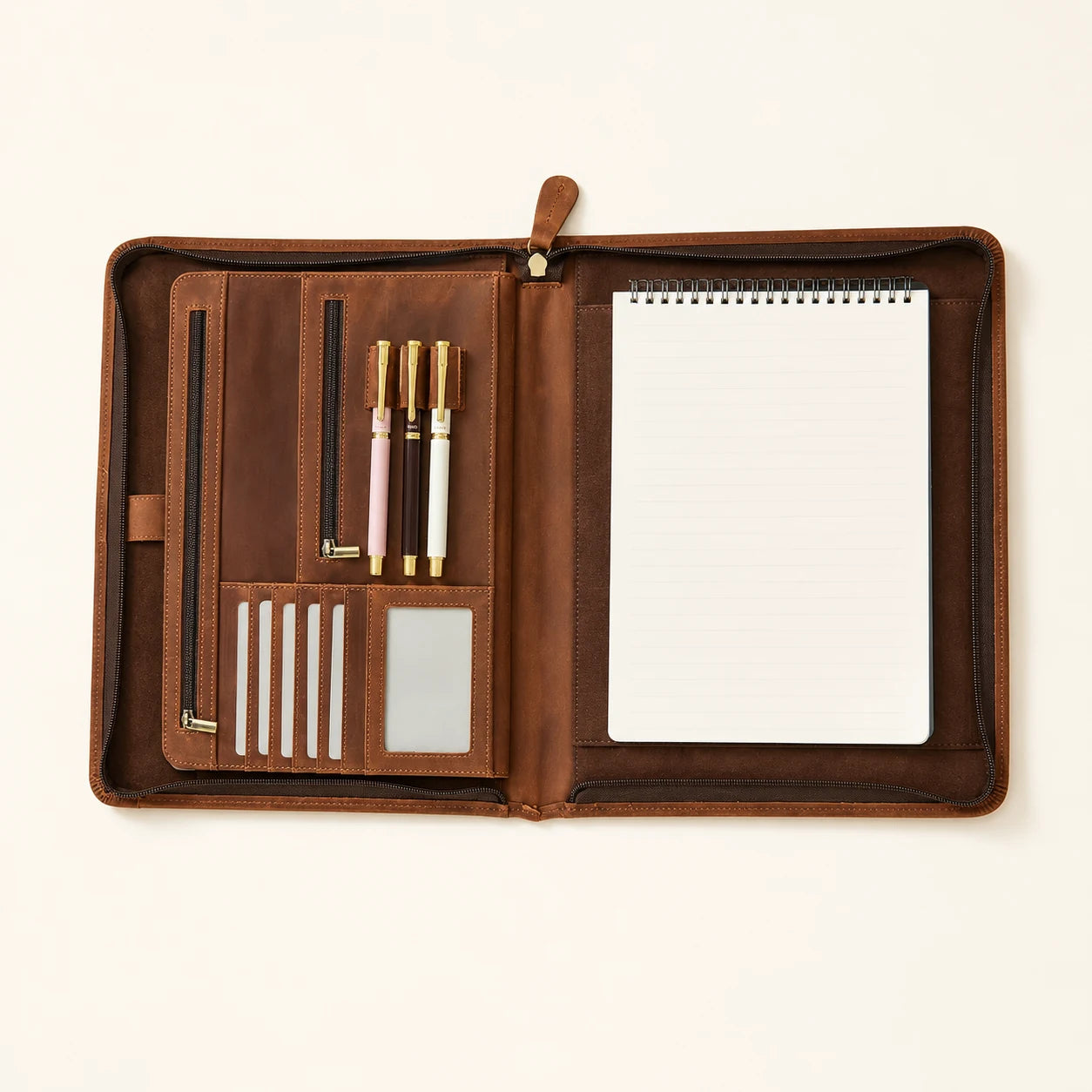 Leather Folio Folder - Crazy Horse and Oiled Wax Leather (Wholesale/OEM Manufacturer) - image 05