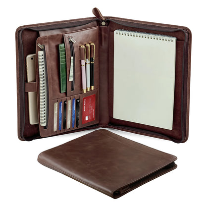 Leather Folio Folder - Crazy Horse and Oiled Wax Leather (Wholesale/OEM Manufacturer) - image 06