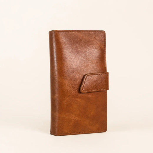 Oiled Wax Leather Long Card Holder (Wholesale/OEM Manufacturer) - image 01