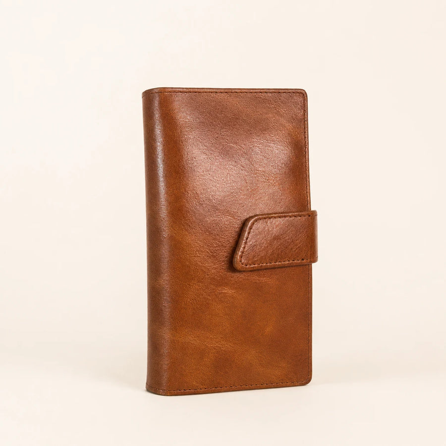Oiled Wax Leather Long Card Holder (Wholesale/OEM Manufacturer) - image 01