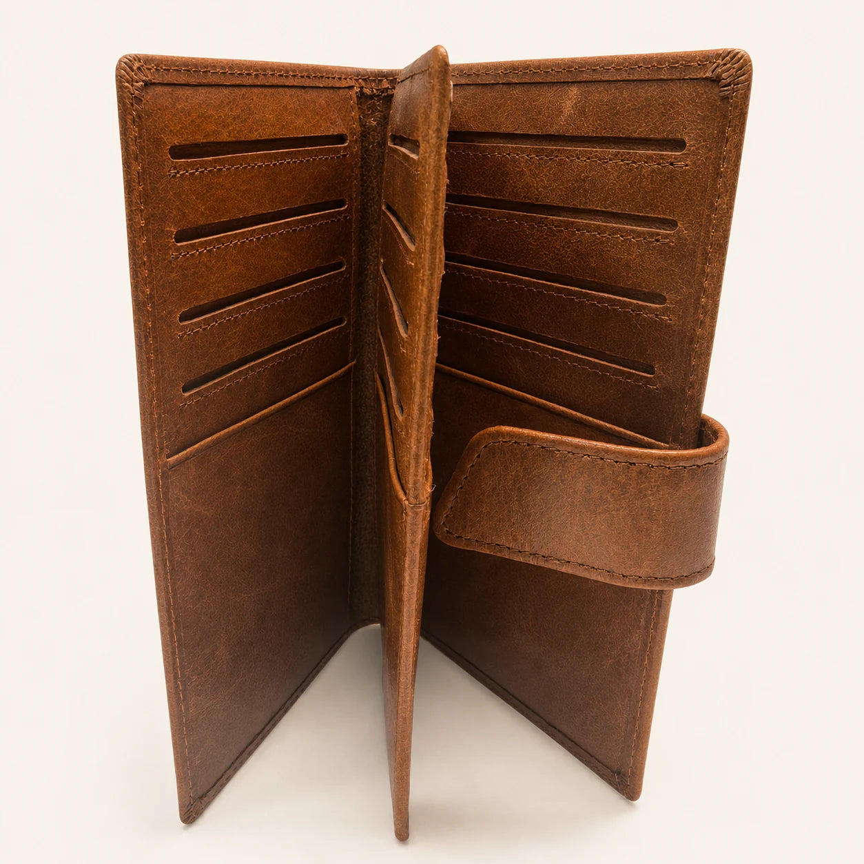 Oiled Wax Leather Long Card Holder (Wholesale/OEM Manufacturer) - image 03