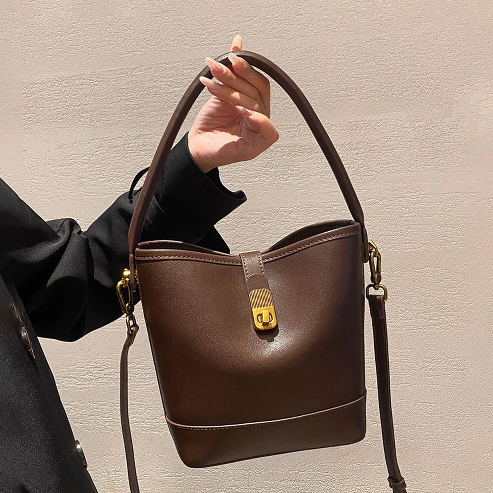 Lock Bucket Tote Handbag custom OEM reference 205 - front view