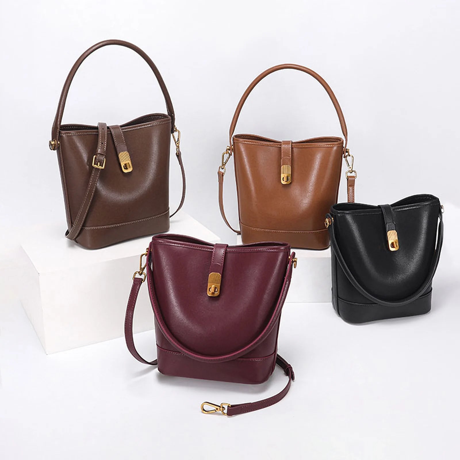 Lock Bucket Tote Handbag custom OEM reference 205 - structure view