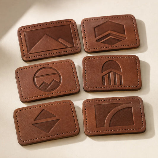 Custom logo leather hat patches concept sample for OEM ODM production