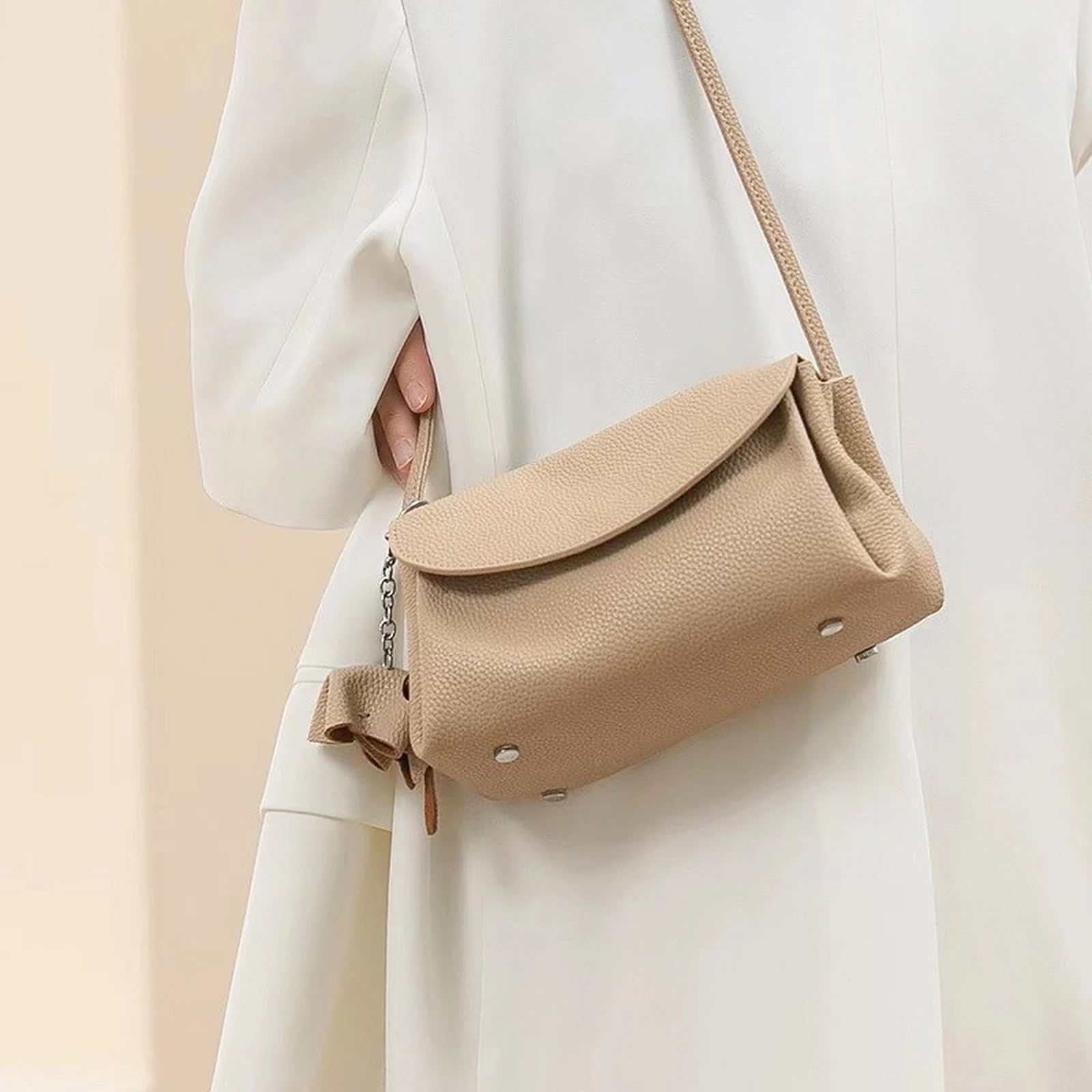 Minimal Flap Crossbody Bag custom OEM reference 7117 - front view