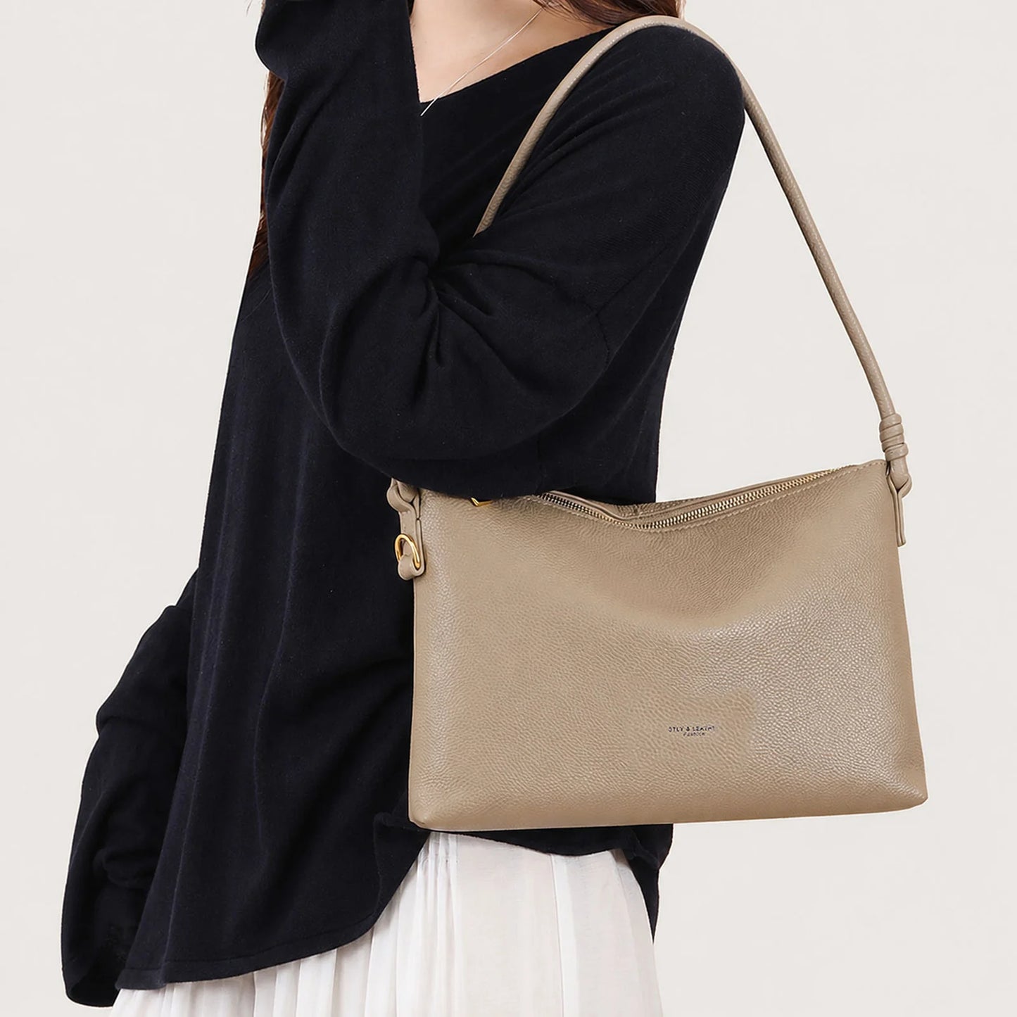 Minimalist Hobo Shoulder Bag custom OEM reference 9051 - front view