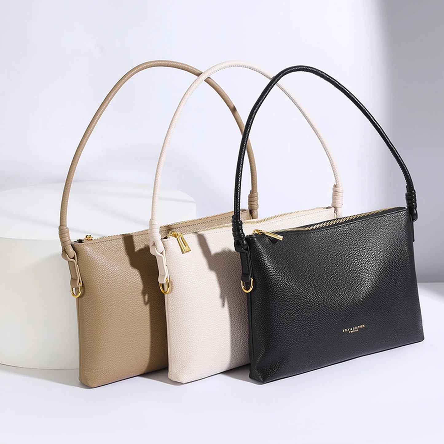 Minimalist Hobo Shoulder Bag custom OEM reference 9051 - angled view