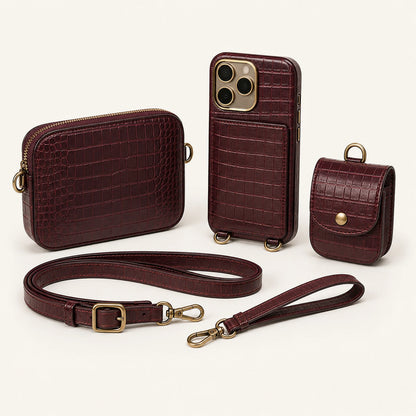 Custom Modular Wallet Crossbody Phone Case Set front product view