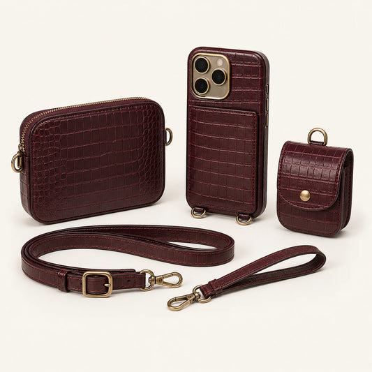 Custom Modular Wallet Crossbody Phone Case Set front product view