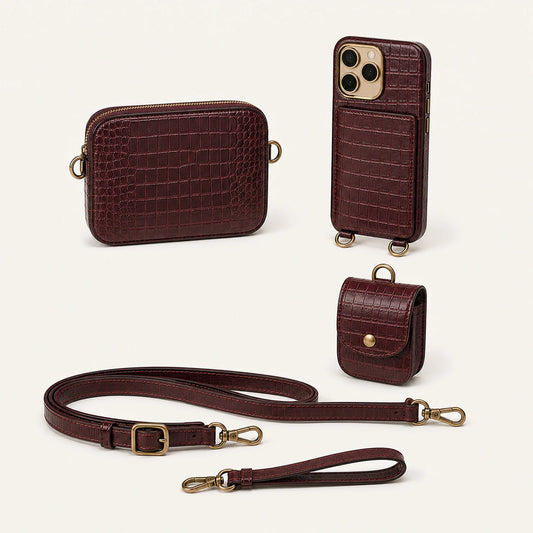 Custom Modular Wallet Crossbody Phone Case Set structure and component view