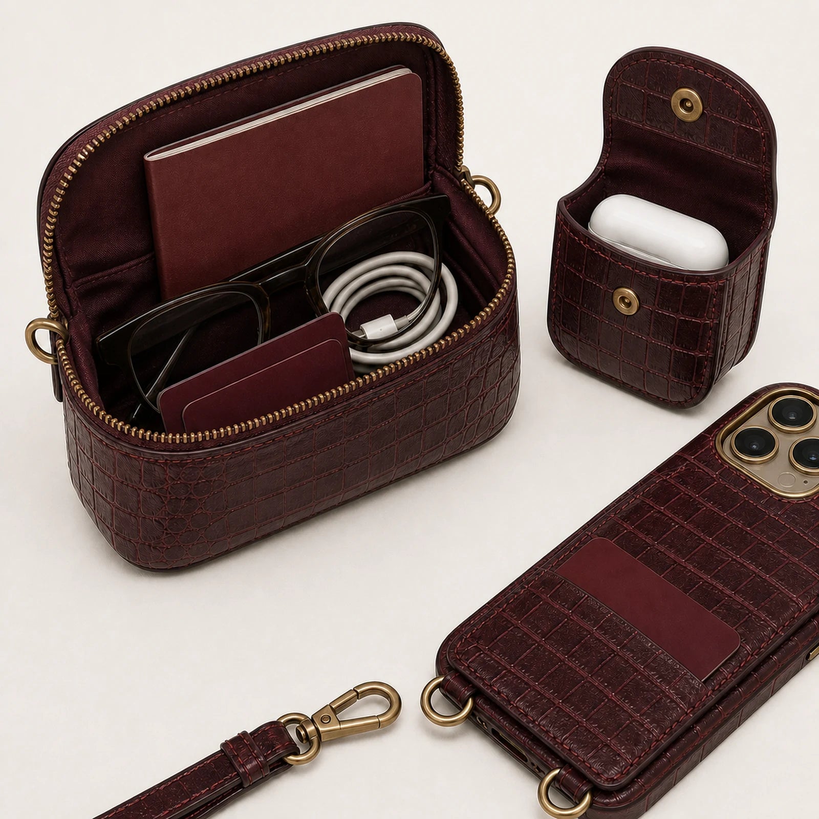 Custom Modular Wallet Crossbody Phone Case Set function and craftsmanship detail