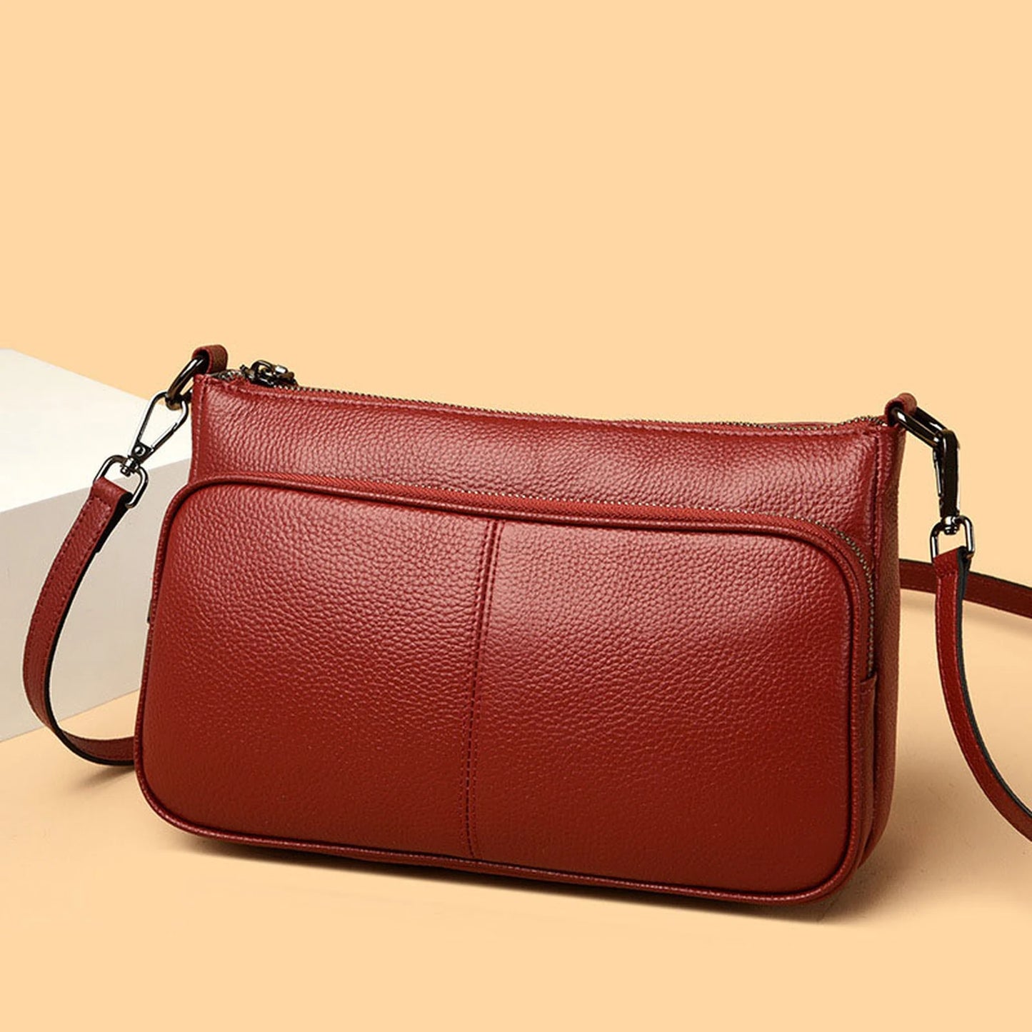 Multi-Compartment Baguette Crossbody Bag custom OEM reference 011553 - side or carry view