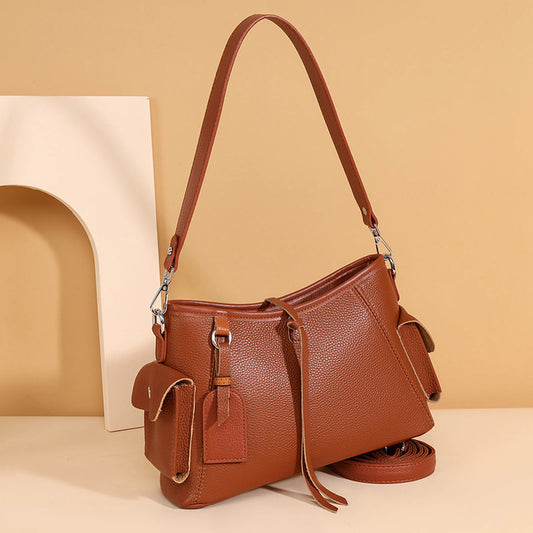 Multi-Pocket Hobo Shoulder Bag custom OEM reference QM&2208 - angled view