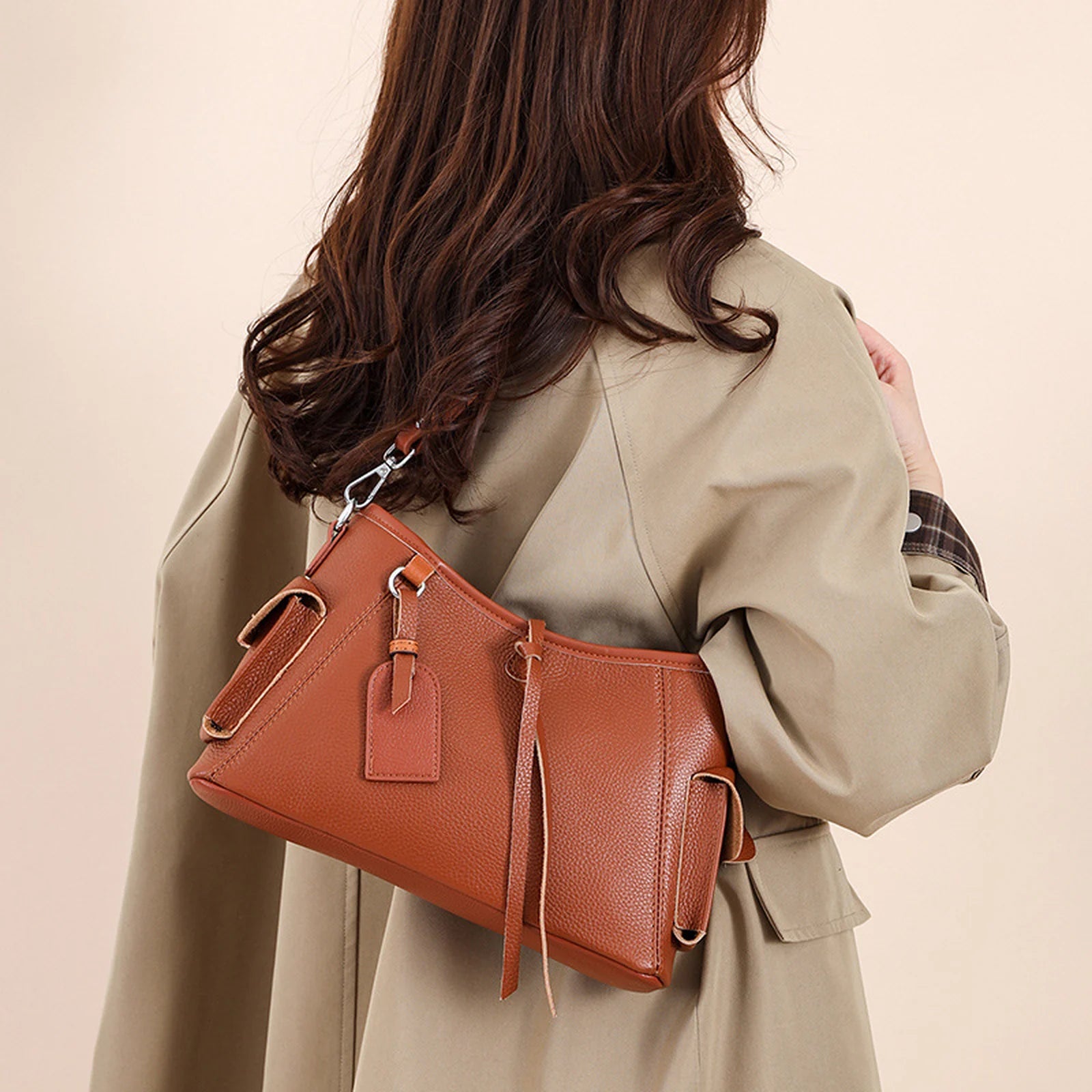 Multi-Pocket Hobo Shoulder Bag custom OEM reference QM&2208 - structure view