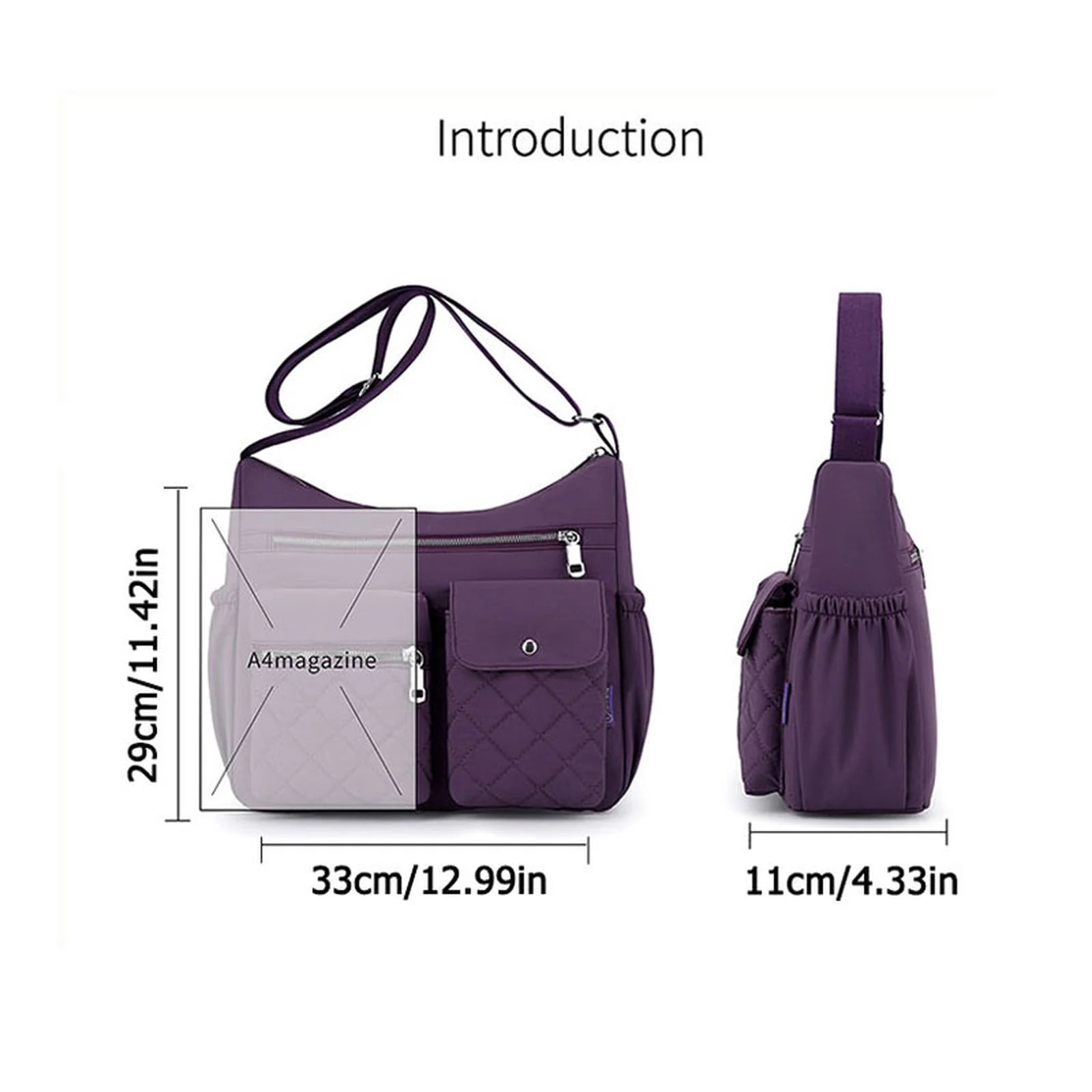 Multi-Pocket Organizer Crossbody Bag custom OEM reference Y-5717# - angled view
