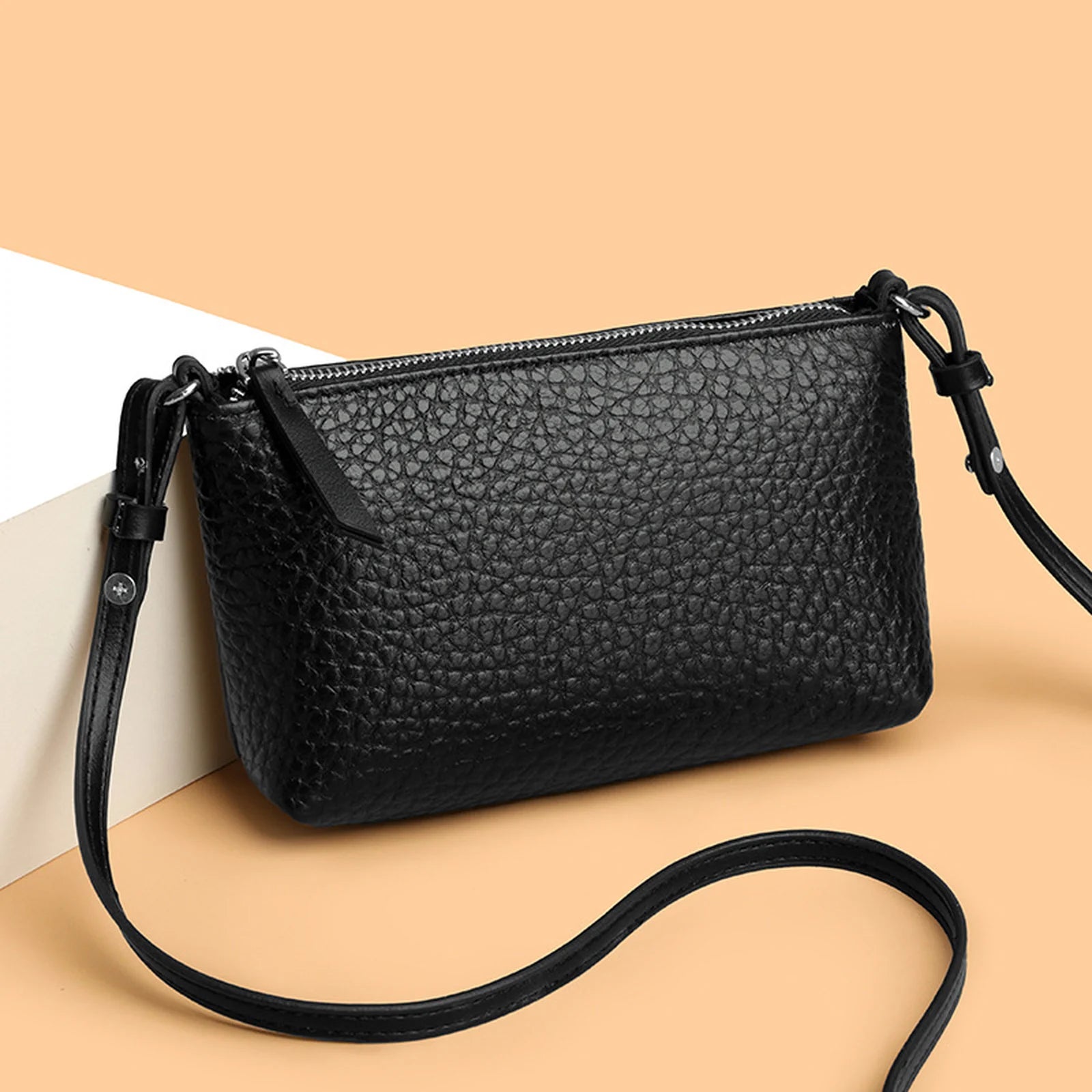 Pebbled Slim Crossbody Bag custom OEM reference 296FSC5102 - front view