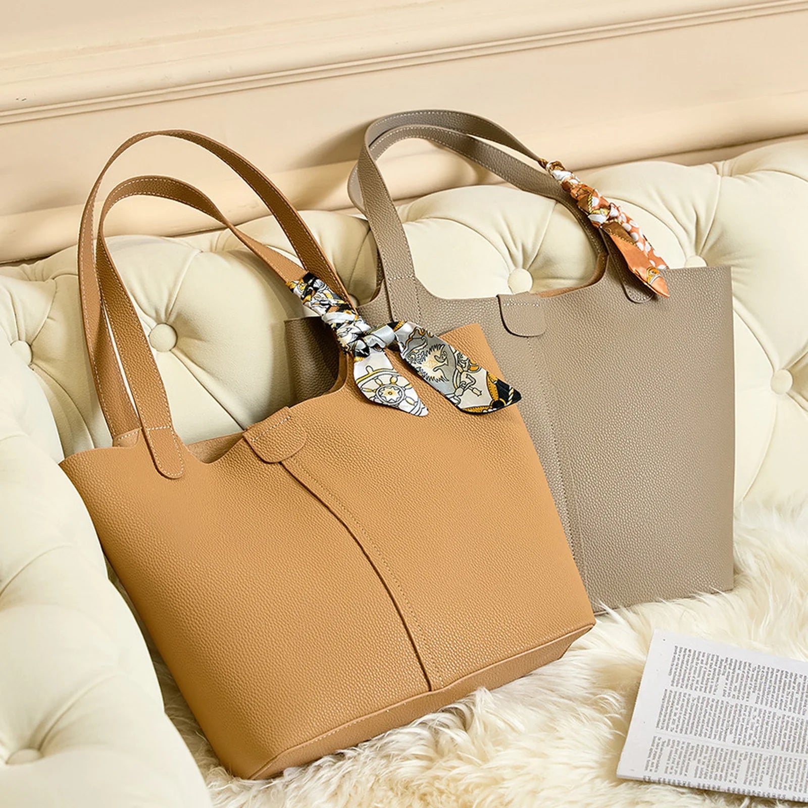 Scarf-Handle Tote Bag custom OEM reference DD9230 - structure view