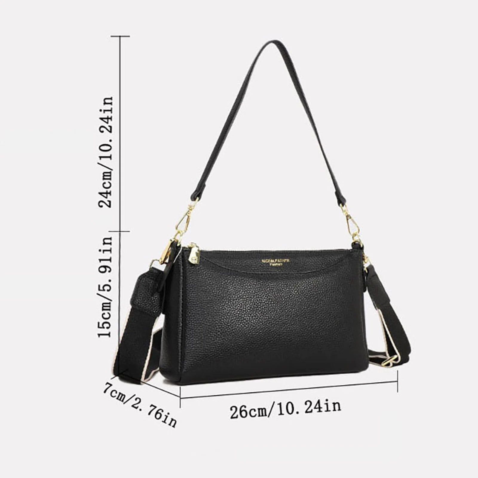 Slim Multi-Zip Shoulder Bag custom OEM reference CT&2258 - color or styling view