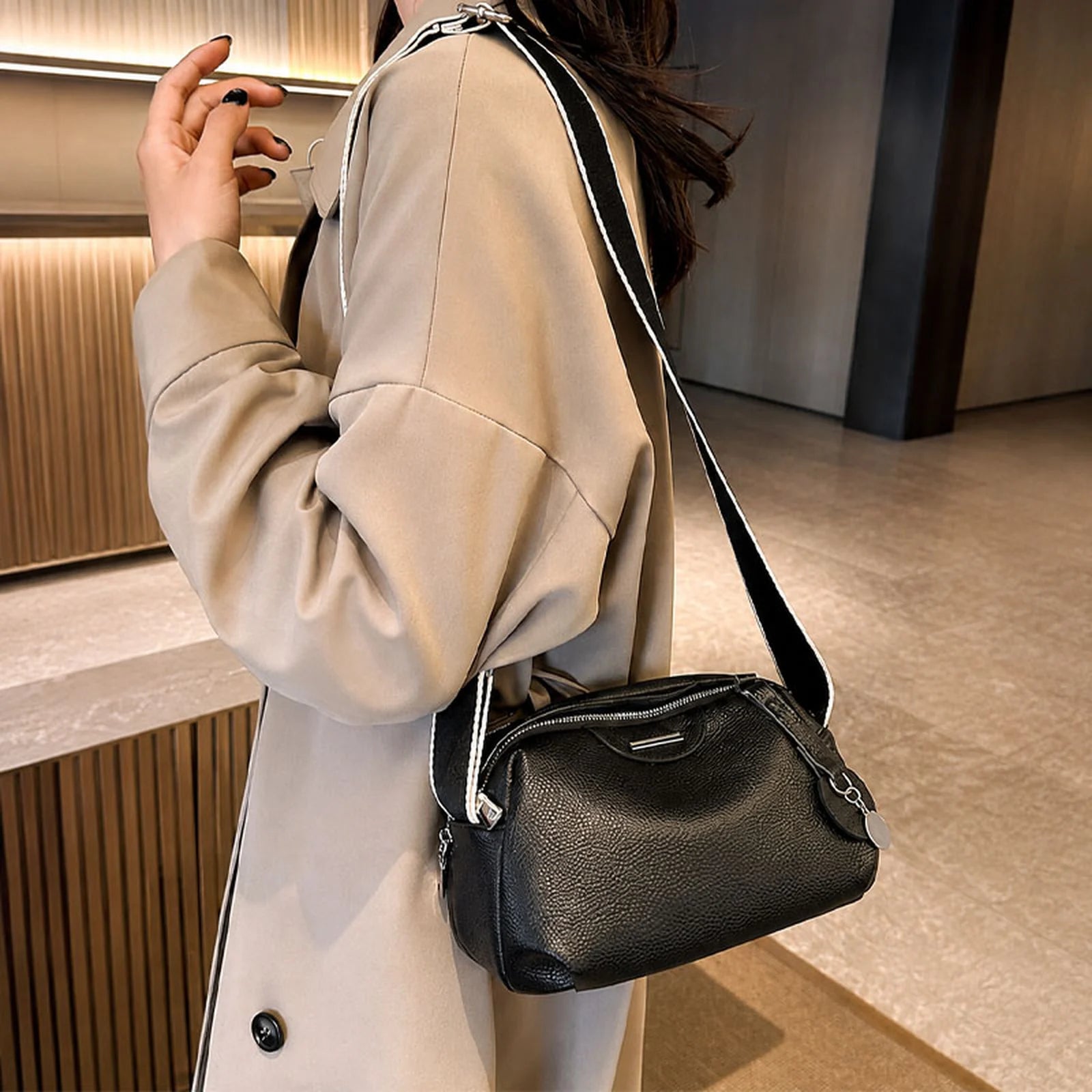 Soft Boston Shoulder Bag custom OEM reference CT2247 - front view