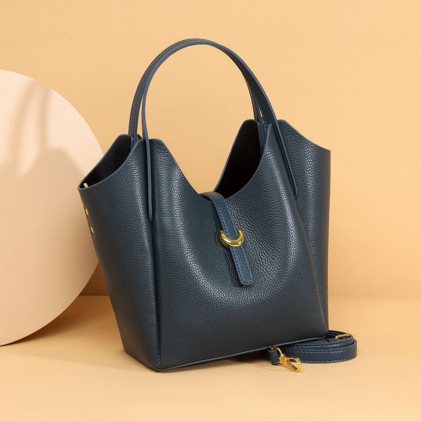 Soft Open-Top Tote Handbag custom OEM reference YPJ9009 - angled view