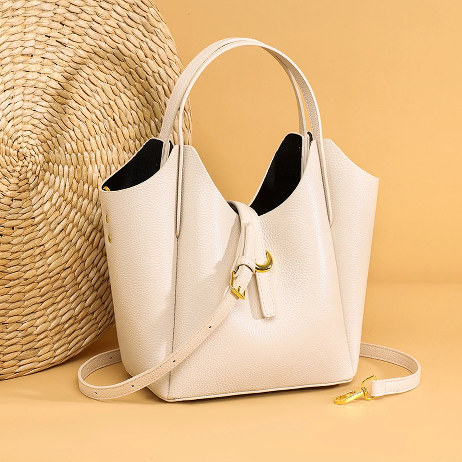 Soft Open-Top Tote Handbag custom OEM reference YPJ9009 - side or carry view