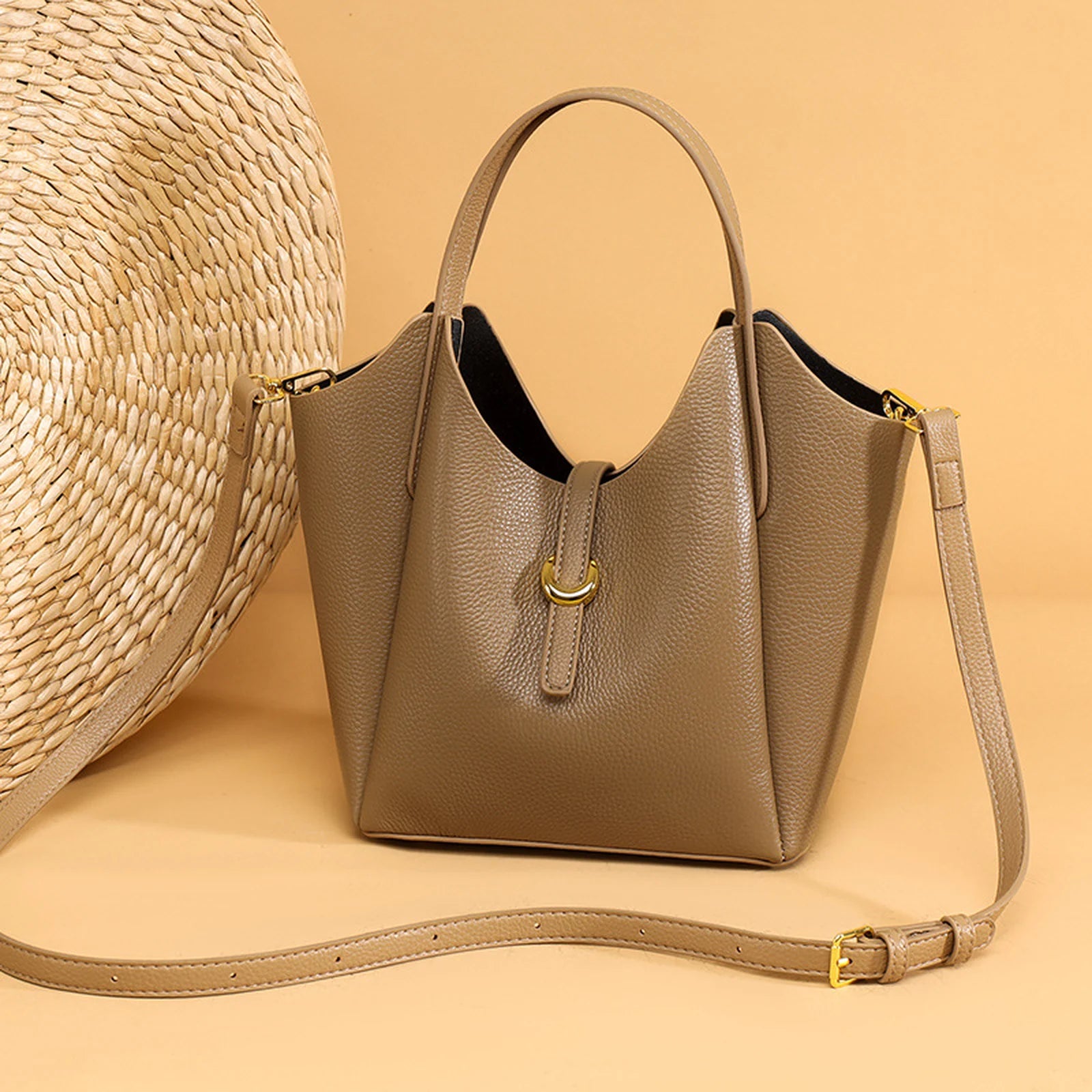 Soft Open-Top Tote Handbag custom OEM reference YPJ9009 - structure view