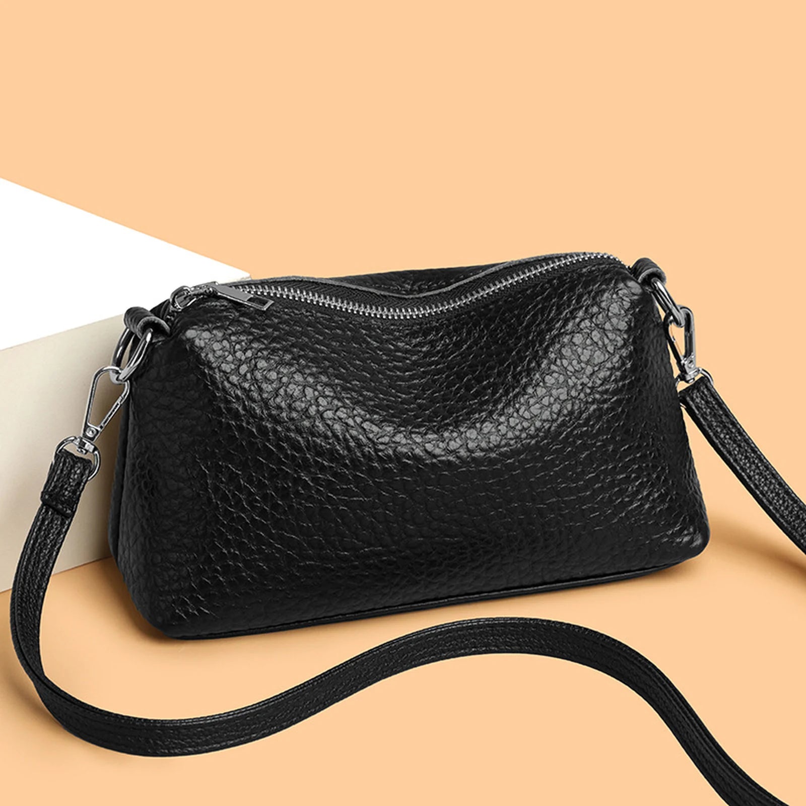 Soft Zip Crossbody Bag custom OEM reference 6031 - angled view