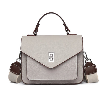 Structured Lock Flap Satchel custom OEM reference 9113 - side or carry view