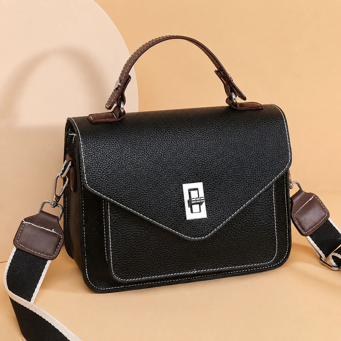 Structured Lock Flap Satchel custom OEM reference 9113 - structure view