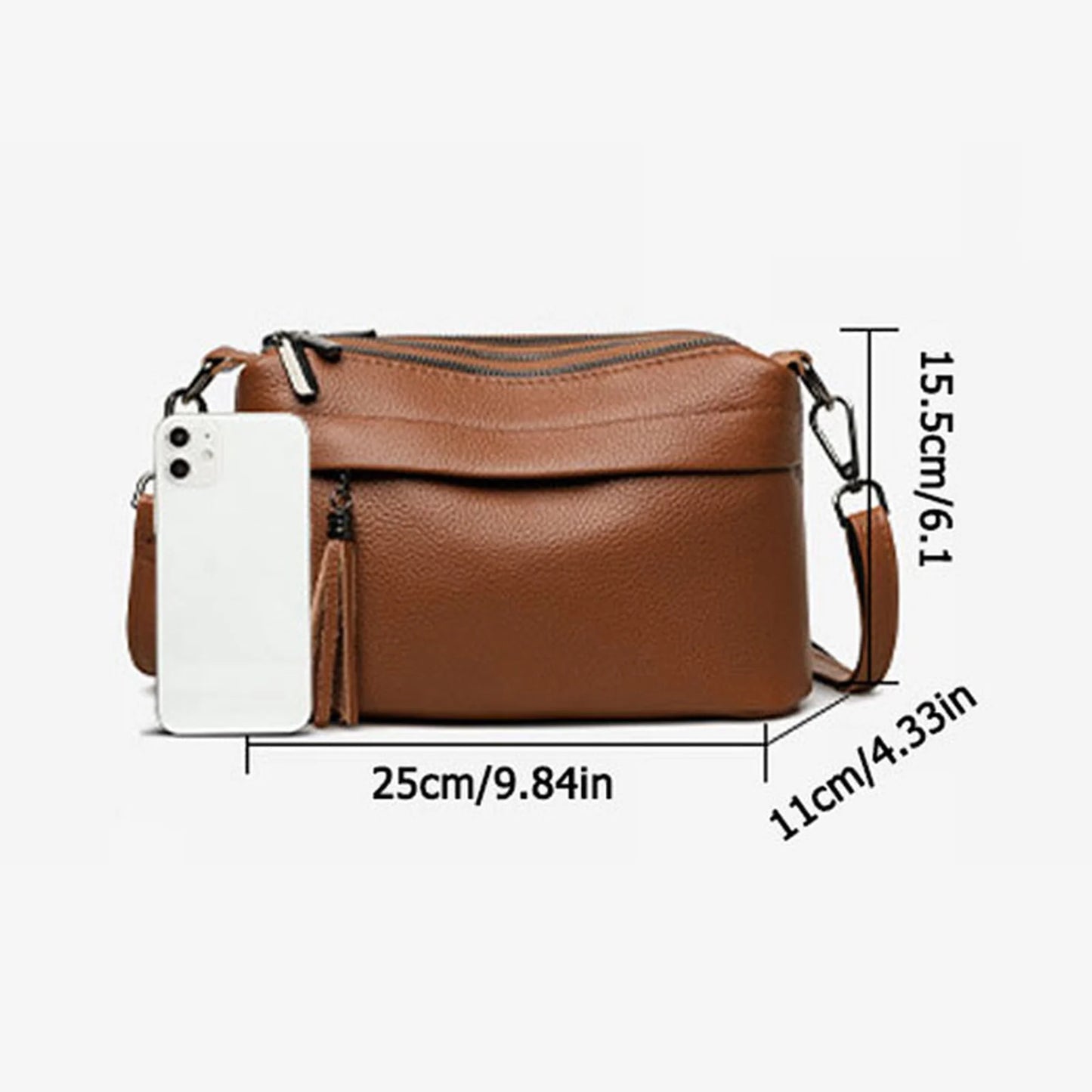 Tassel Multi-Zip Crossbody Bag custom OEM reference 609 - structure view