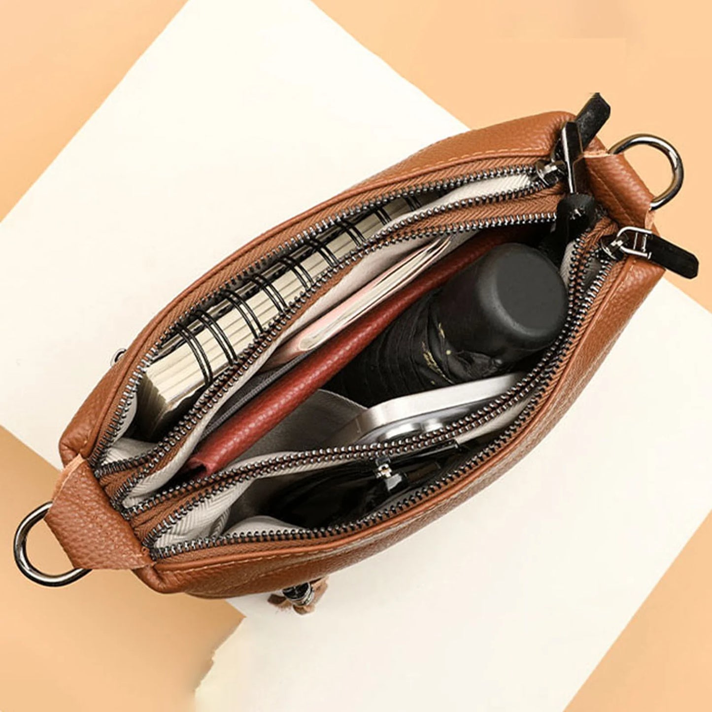 Tassel Multi-Zip Crossbody Bag custom OEM reference 609 - color or styling view