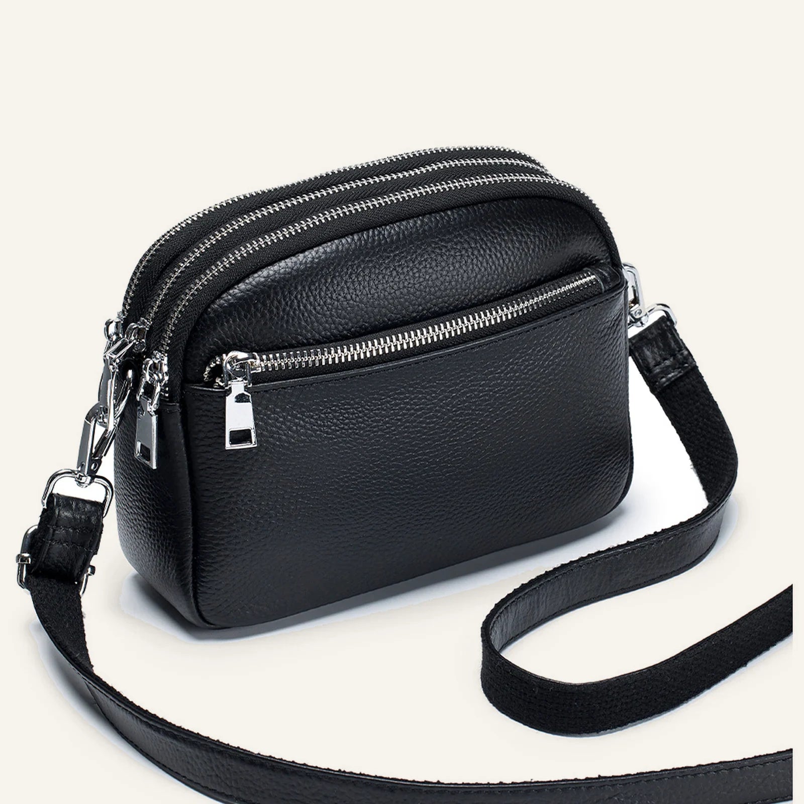 Triple-Zip Camera Crossbody Bag custom OEM reference BL-8081 - front view