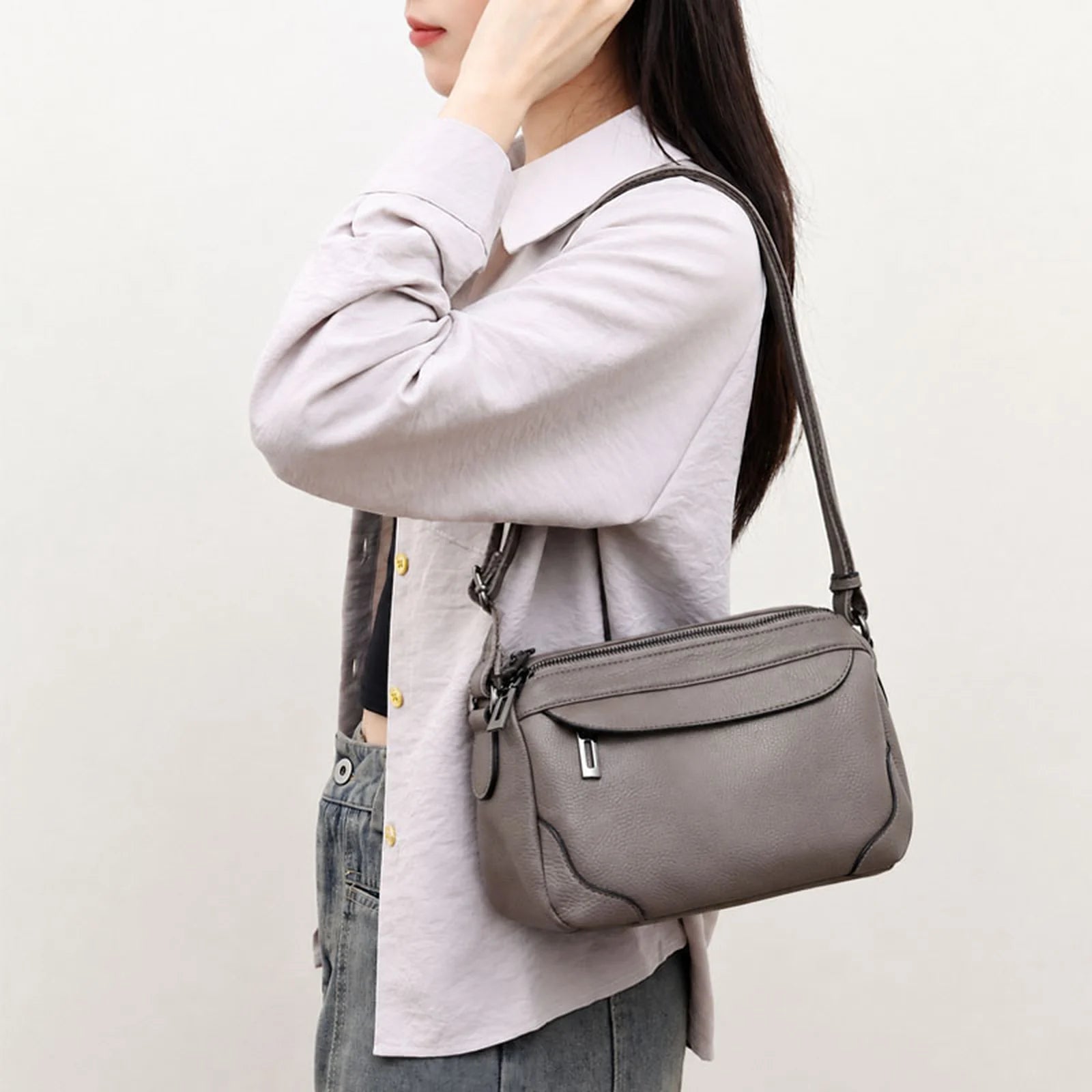 Utility Multi-Zip Crossbody Bag custom OEM reference 8269 - front view