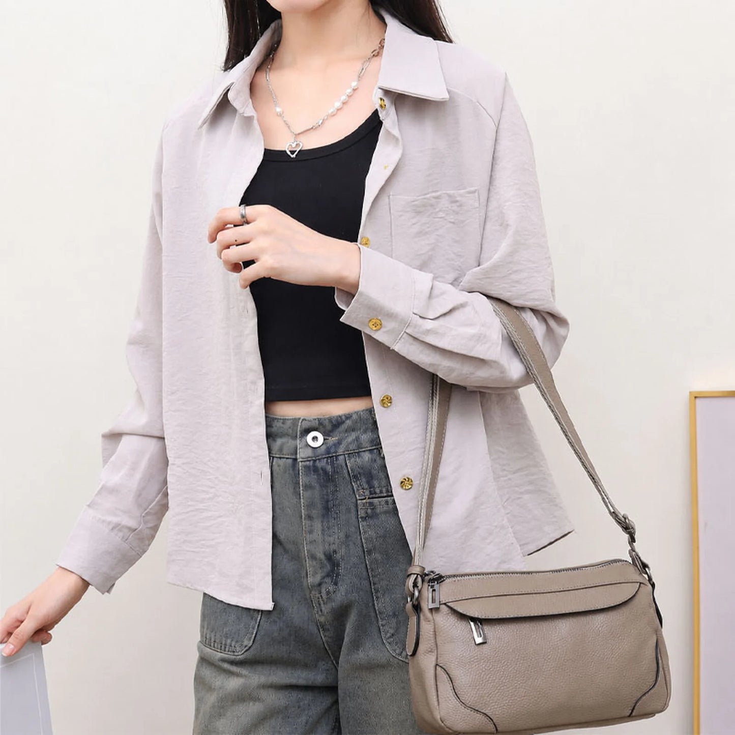 Utility Multi-Zip Crossbody Bag custom OEM reference 8269 - side or carry view