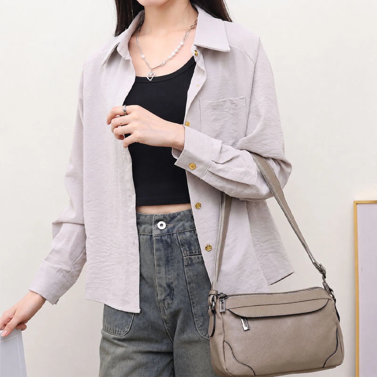 Utility Multi-Zip Crossbody Bag custom OEM reference 8269 - side or carry view