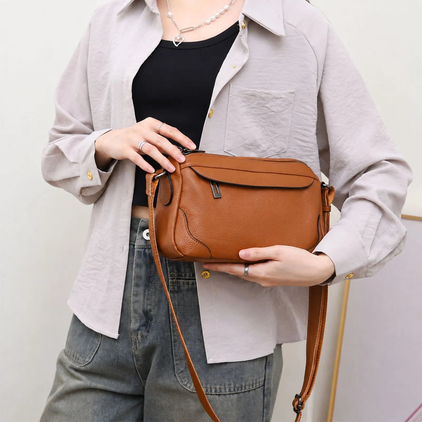 Utility Multi-Zip Crossbody Bag custom OEM reference 8269 - structure view