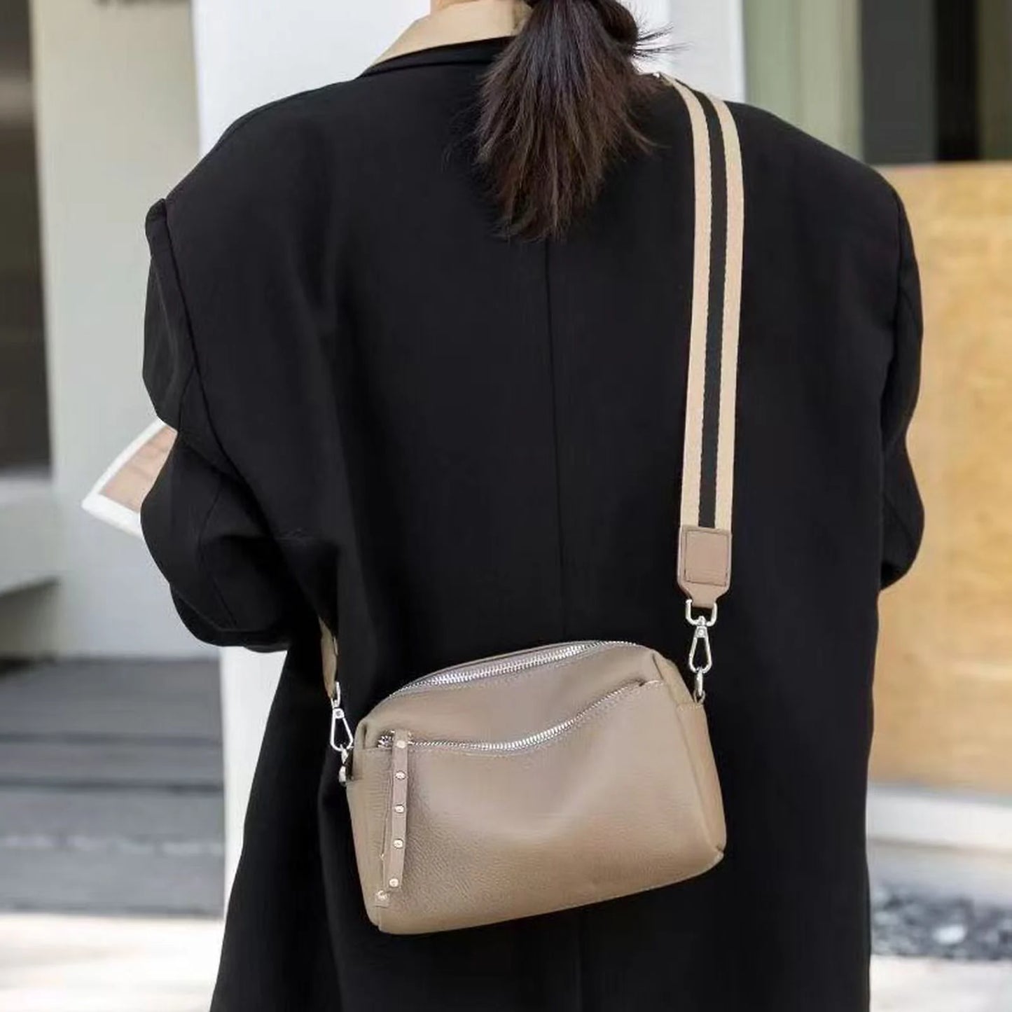 Wide-Strap Multi-Pocket Crossbody Bag custom OEM reference 72100 - color or styling view