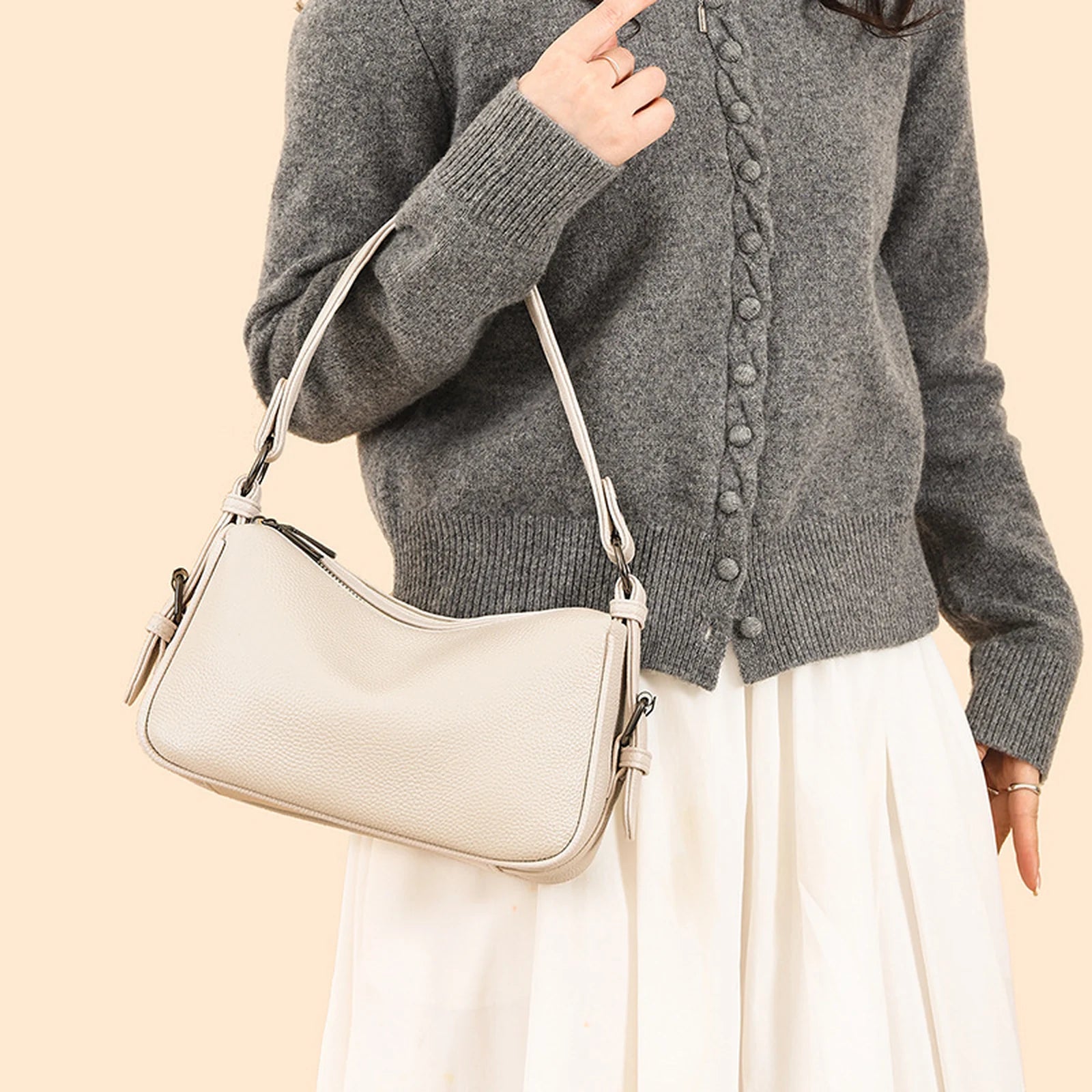 Wide-Strap Soft Hobo Bag custom OEM reference YPJ&9031 - side or carry view
