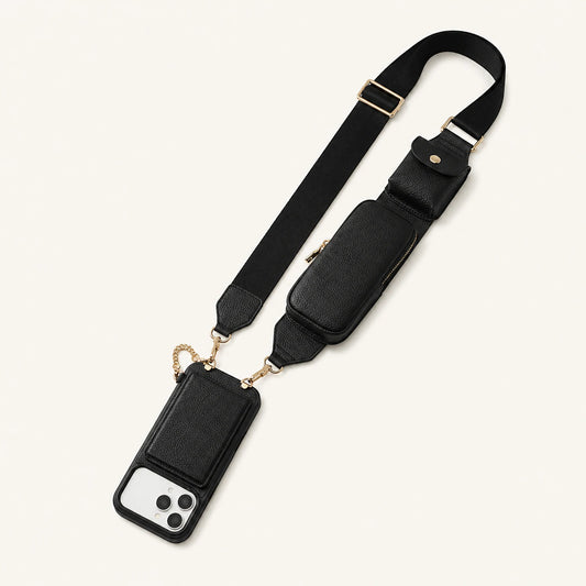 Custom Wide-Strap Storage Crossbody Phone Case front product view