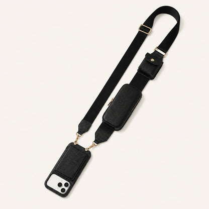 Custom Wide-Strap Storage Crossbody Phone Case structure and component view