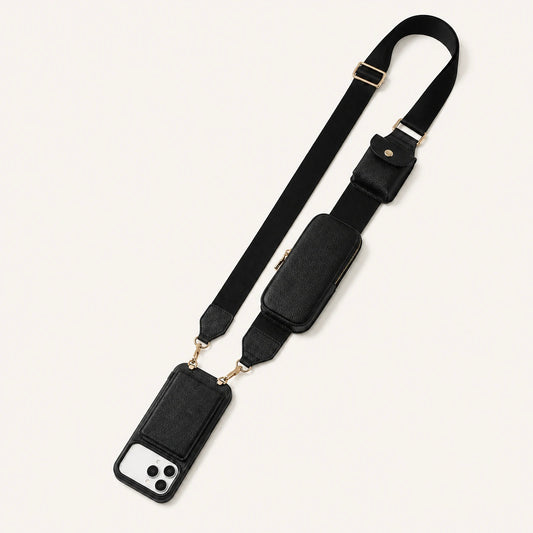 Custom Wide-Strap Storage Crossbody Phone Case structure and component view