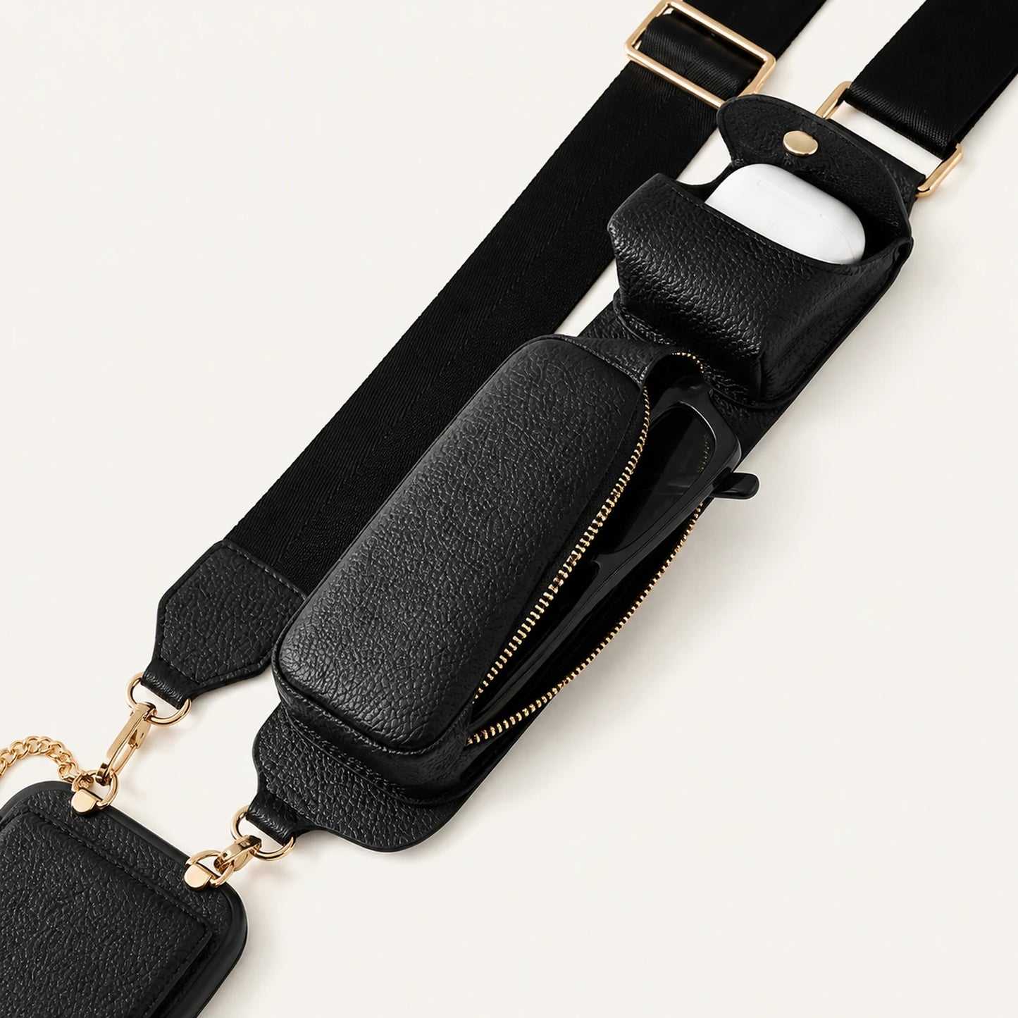 Custom Wide-Strap Storage Crossbody Phone Case function and craftsmanship detail