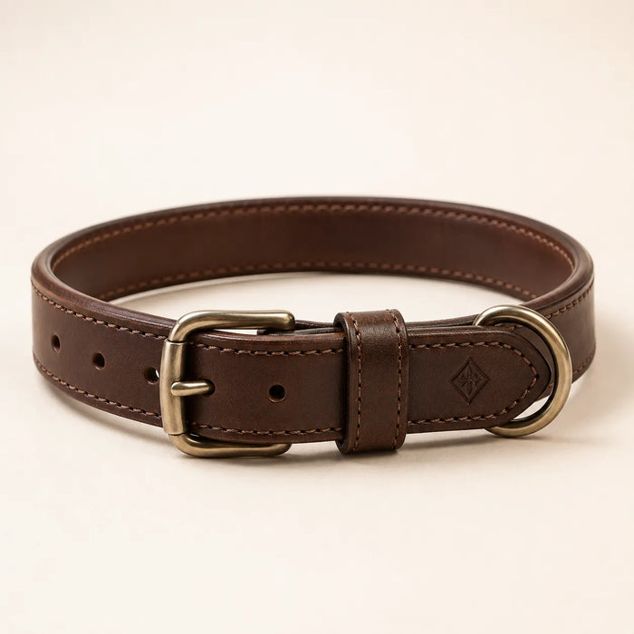 Embossed logo leather dog collar concept sample for OEM ODM orders
