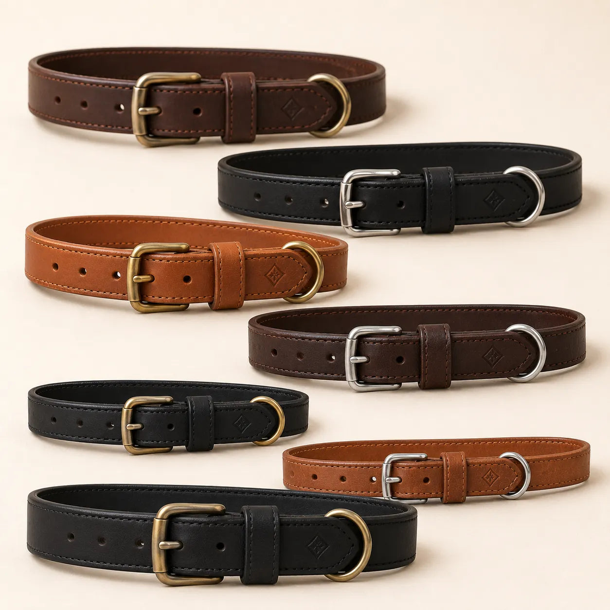 Embossed leather dog collar private label customization options