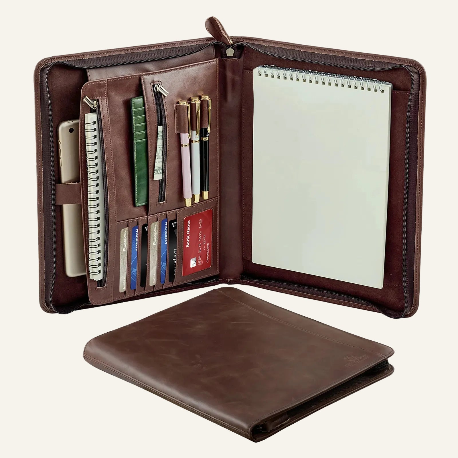 Custom Oil-wax leather Folio Folder (Wholesale/OEM Manufacturer)