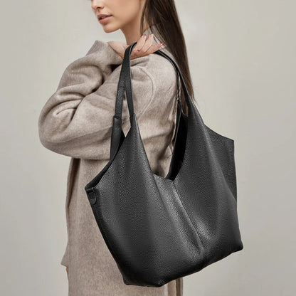 Foldable Genuine Leather Shopping Tote Bag - image 6