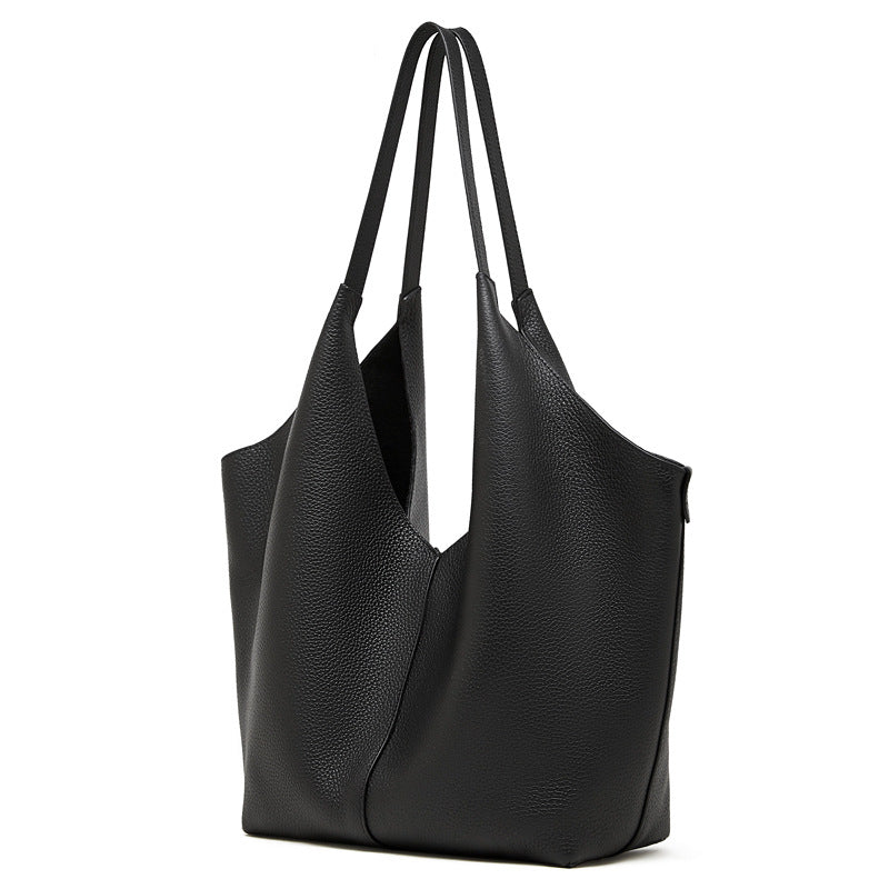 Foldable Genuine Leather Shopping Tote Bag - image 7