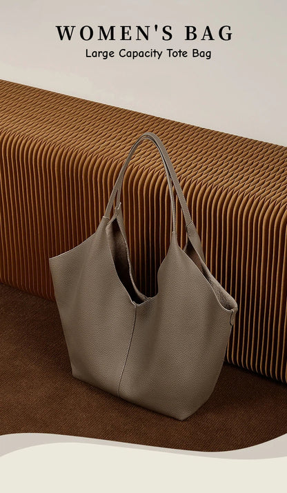 Foldable Genuine Leather Shopping Tote Bag - image 8