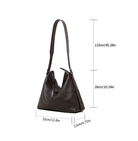 Foldable Genuine Leather Shoulder Tote Bag - image 1
